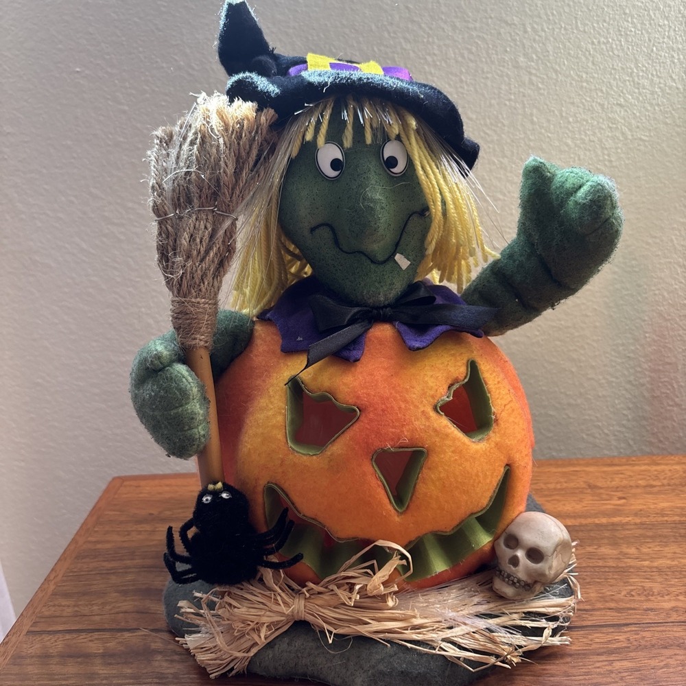 Fiber Optic Halloween Witch Pumpkin Decor - Trendmasters Colors of Fall Works